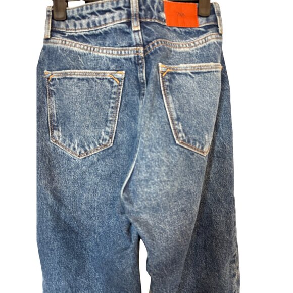 Vintage Zara Size 0 High-Waisted Blue Denim Jeans - Picture 9 of 11